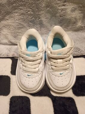 Nike Force 1 Low EasyOn TD "White Aquarius Blue" Size 5C